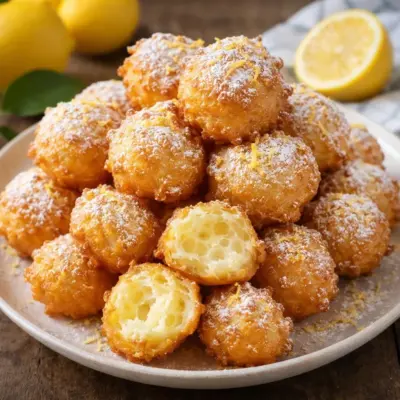 Mini beignets au citron : gonflés, moelleux et parfumés
