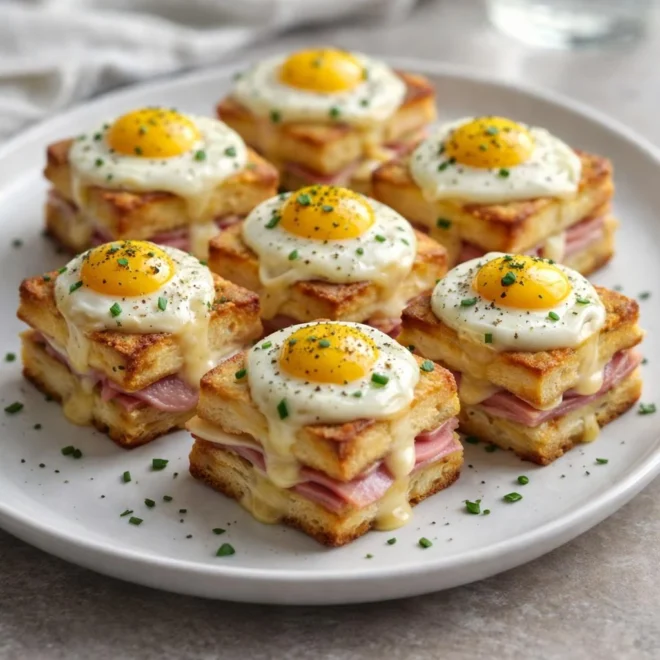 Mini croque-madame apéritif au jambon blanc