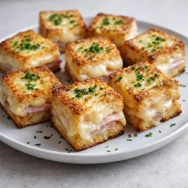 Mini croque-monsieur apéritif jambon comté fondant