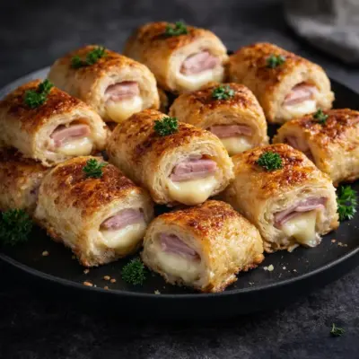 Mini croque-monsieur roulés : jambon & fromage fondant