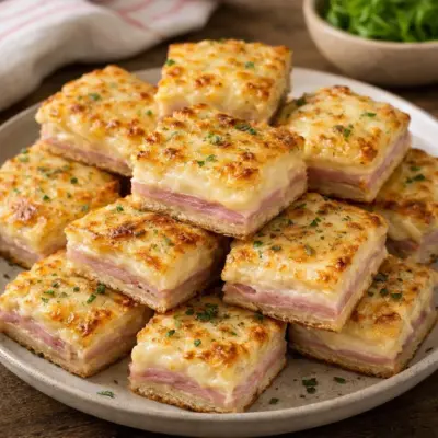 Recette mini croques gratinés au jambon fondant