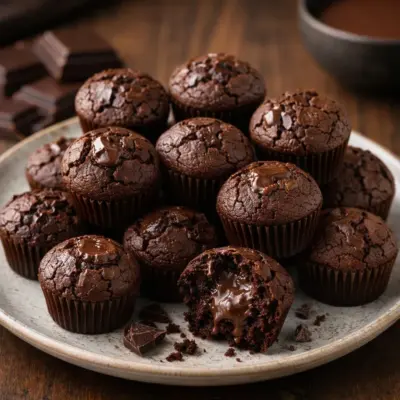 mini muffins chocolat fondants : cœur coulant
