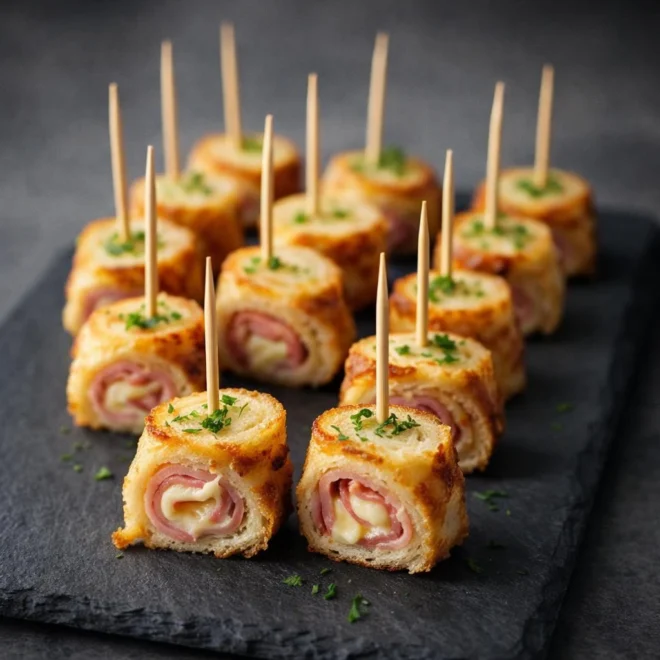 Recette mini roulés croque-monsieur : fondant au four