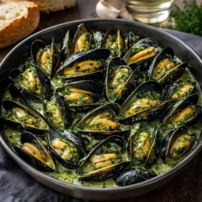 Moules au beurre d’escargot : ail & persil