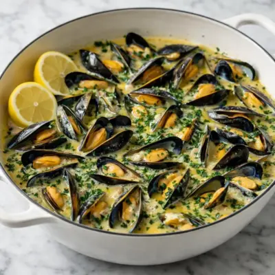 Moules marinières à la crème et vin blanc : recette