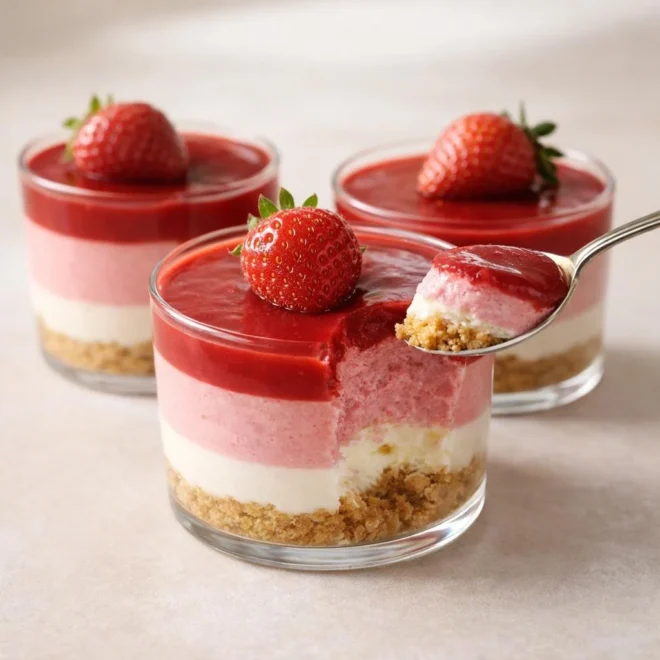 mousse aux fraises au mascarpone en verrines