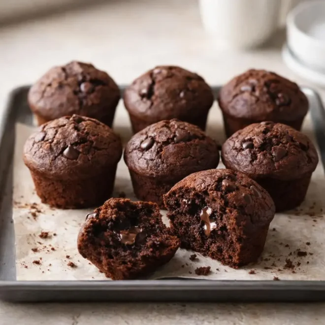 Muffins au chocolat moelleux : recette facile et fondante