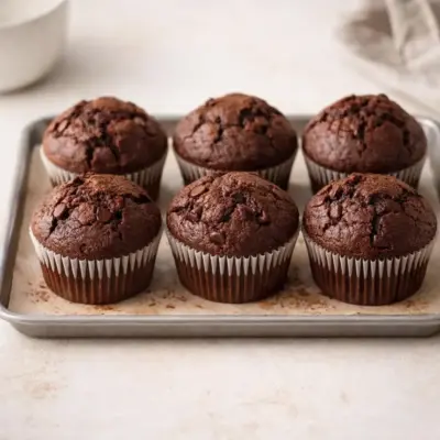 Muffins au chocolat moelleux : cœur fondant