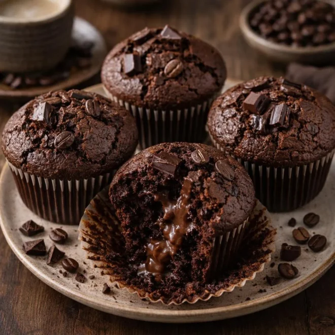 Recette de muffins chocolat café moelleux et fondants