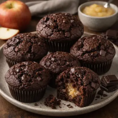 muffins chocolat à la compote de pommes : moelleux