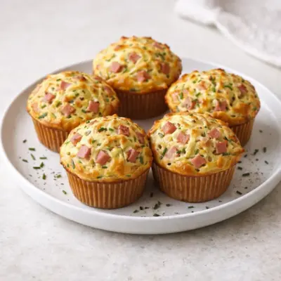 Muffins jambon courgettes emmental moelleux au four