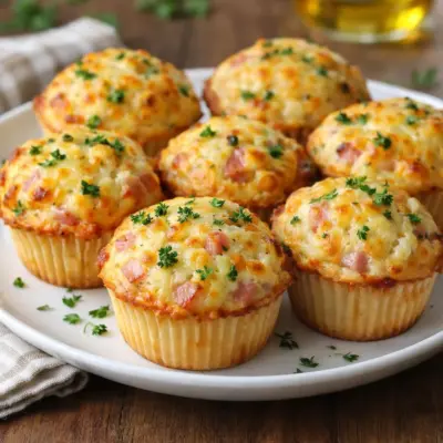 Muffins salés jambon cheddar : moelleux gratinés