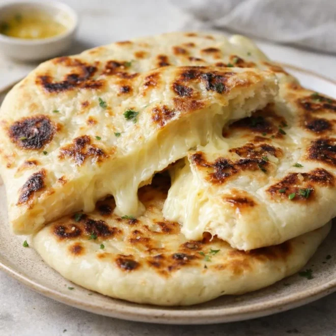 Recette naans moelleux au fromage à la poêle (cœur coulant)