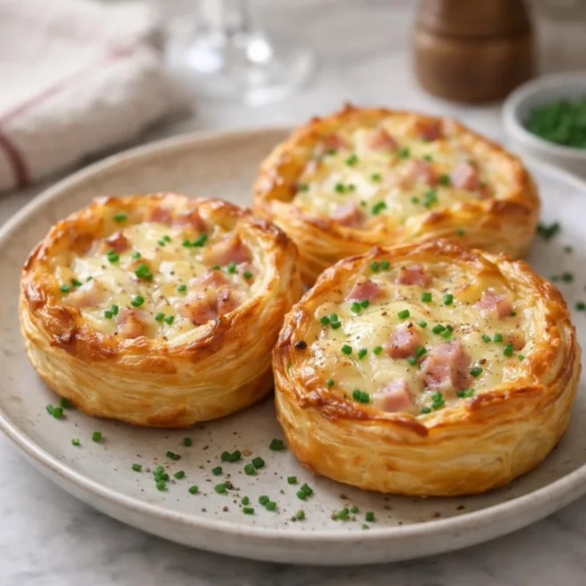 Nids feuilletés jambon raclette : cœur fondant