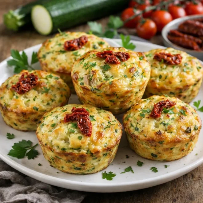 Nuages de courgettes au thon et tomates séchées