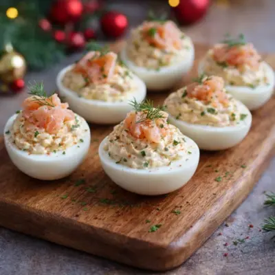 Recette œufs farcis à la mousse de saumon fumé