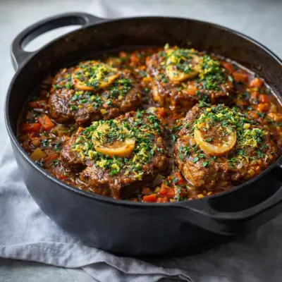 Osso bucco de veau mijoté au vin blanc