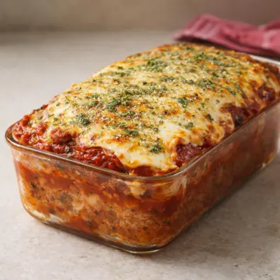 Pain de viande italien au parmesan gratiné : moelleux