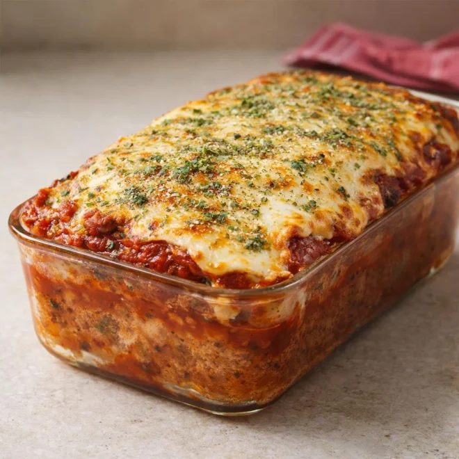 Pain de viande italien au parmesan gratiné : moelleux