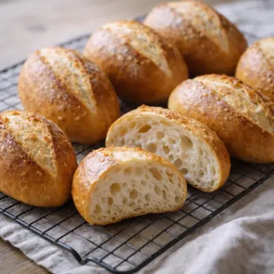 Recette pain français maison à la main (mie alvéolée)