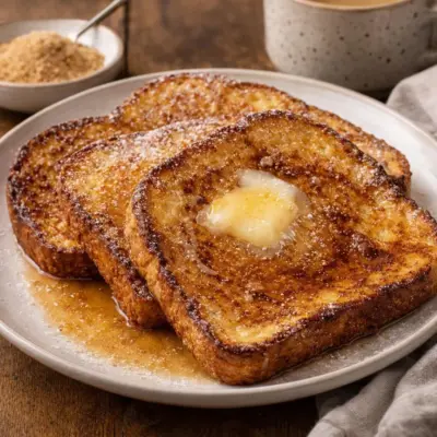 Pain perdu au sucre roux et beurre : crousti & fondant