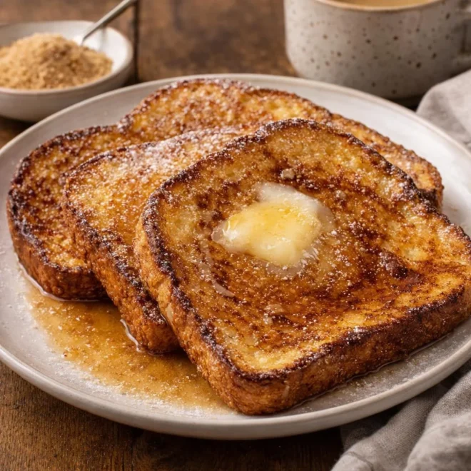 Pain perdu au sucre roux et beurre : crousti & fondant