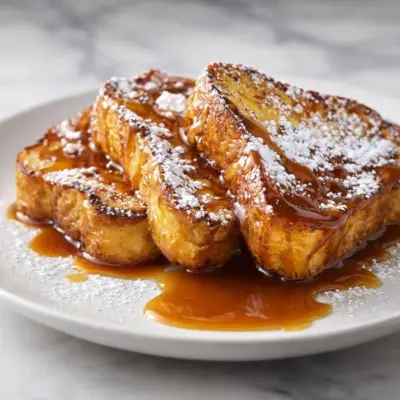 Pain perdu brioché au caramel beurre salé