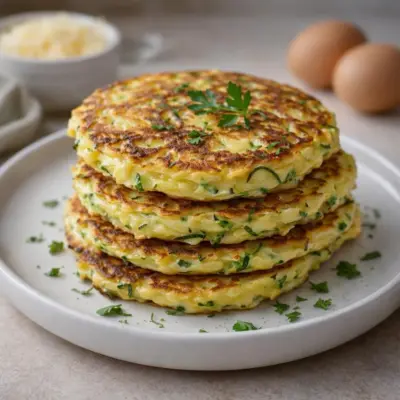 Pancakes salés de courgette moelleux au fromage