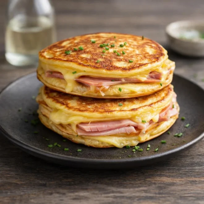Pancakes salés au jambon et fromage : recette facile