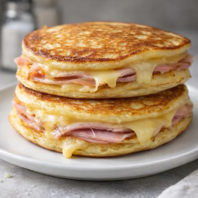 Recette pancakes salés jambon fromage ultra fondants
