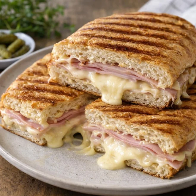 Panini géant jambon raclette : croustillant & fondant