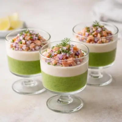 Panna cotta asperges saumon fumé en verrines