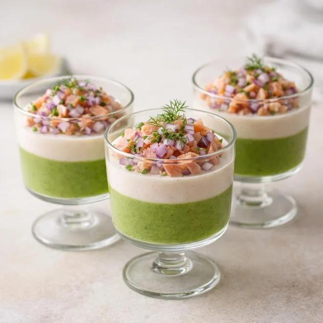Panna cotta asperges saumon fumé en verrines
