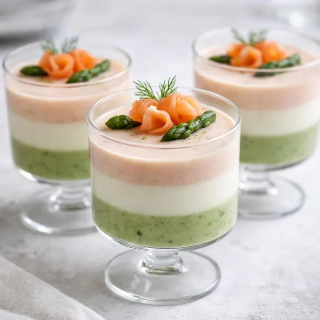 Panna cotta salée asperges et saumon fumé