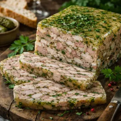 pâté pressé palette demi-sel en gelée aux fines herbes
