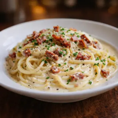Recette carbonara à la française : crème et lardons