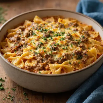 Pâtes papillon à la viande hachée : sauce crème
