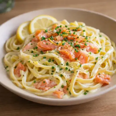 Pâtes au saumon fumé à la crème citronnée « à la Vince »