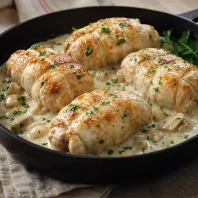 Paupiettes de veau à la crème et au vin blanc