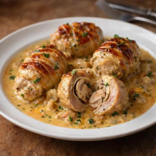 Paupiettes de veau à la crème fraîche : sauce onctueuse