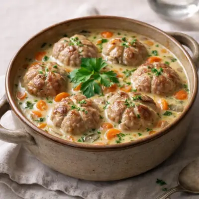 Paupiettes de veau au vin blanc : sauce crémeuse