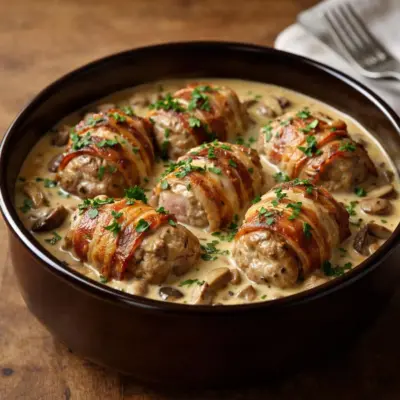 Paupiettes forestières aux champignons & sauce crémeuse