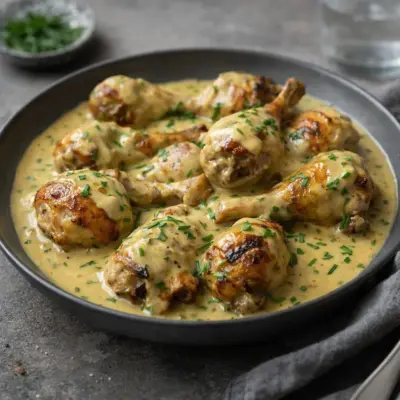 Pilons de poulet à la moutarde et à la crème