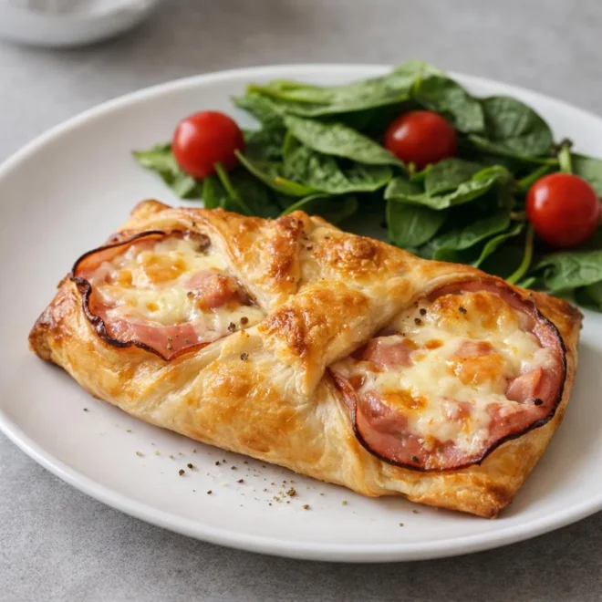 Pizzas feuilletées jambon mozzarella, facile et crousti-fond