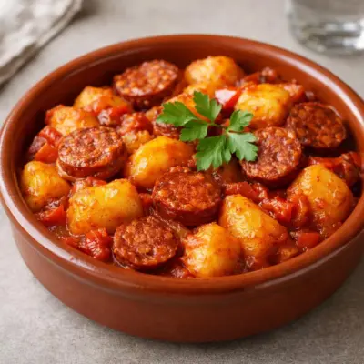 Pommes de terre au chorizo : cocotte fondante aux tomates