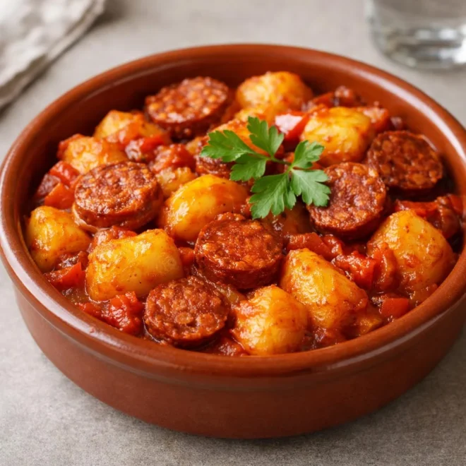Pommes de terre au chorizo : cocotte fondante aux tomates