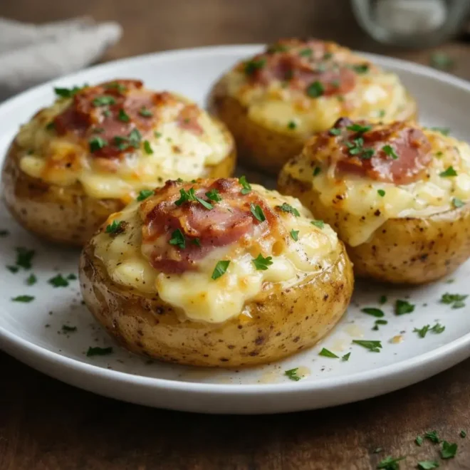 Pommes de terre farcies jambon & raclette