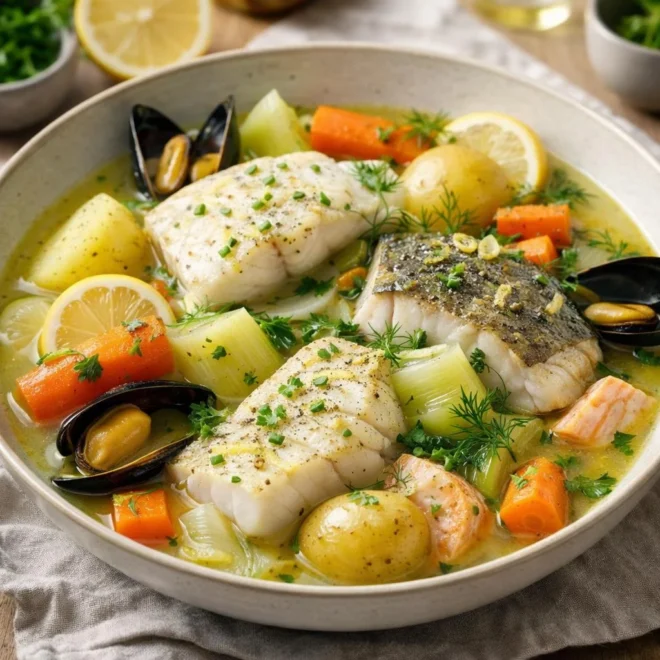Pot-au-feu de la mer au bouillon citronné