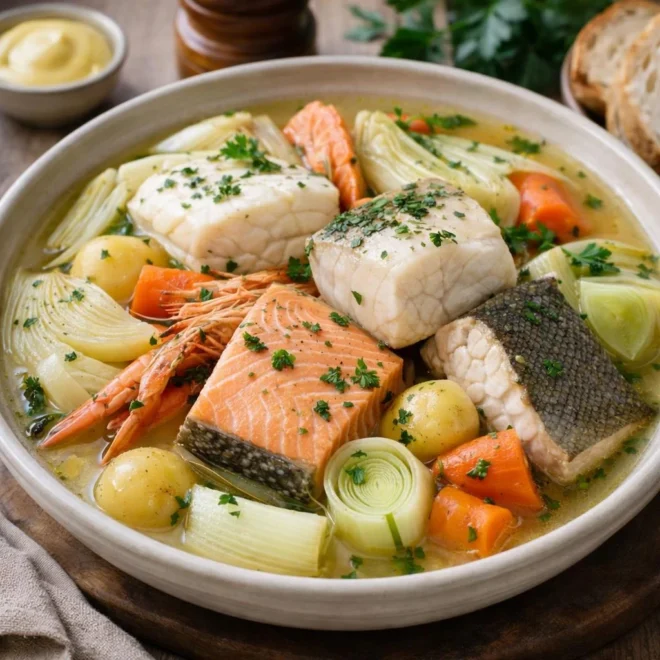 Pot-au-feu de poissons aux légumes d’hiver – bouillon
