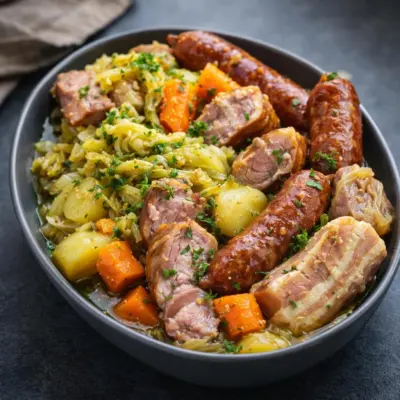 Recette potée au chou maison : saucisses & légumes mijotés